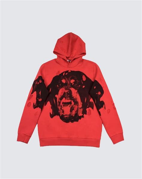 red givenchy rottweiler|Givenchy hoodie distressed.